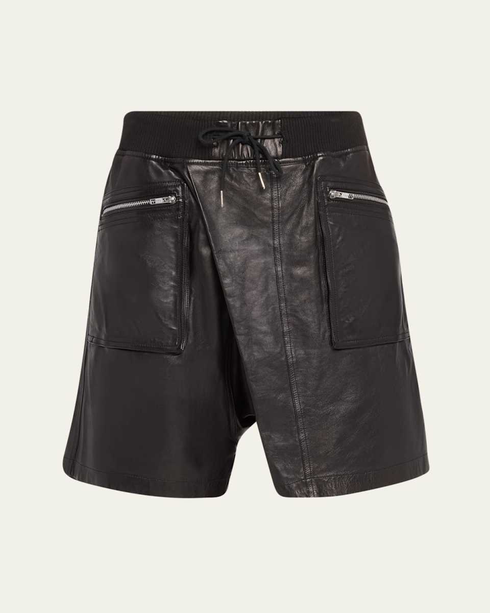 Crossover Leather Shorts